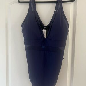 Cupshe Deep Blue OnePiece Bathing Suit 2X NEW